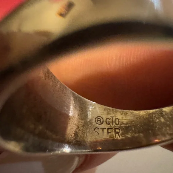 Stunning 925 Sterling silver and onyx vintage size 10 ring 10g - Picture 12 of 16